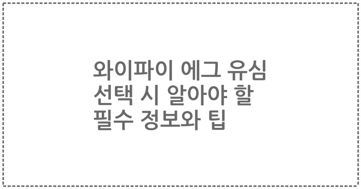 와이파이 에그 유심 선택 시 알아야 할 필수 정보와 팁